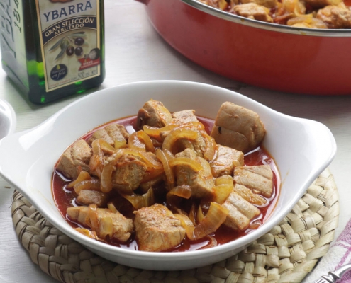 Receta ybarra de atún encebollado en aceite virgen extra