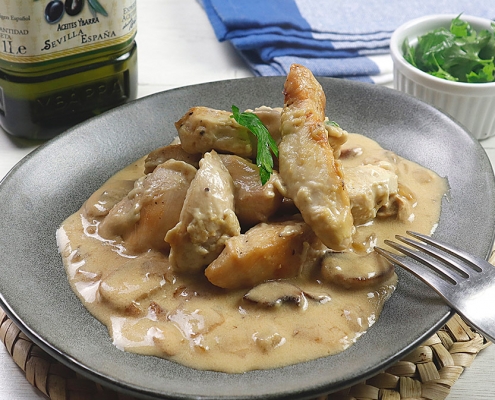 recetas ybarra de pollo con salsa de champiñones