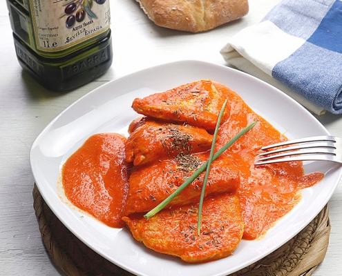 recetas ybarra de pollo con salsa al piquillo