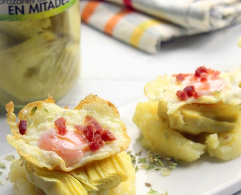 aperitivo de alcachofas y patata Ybarra