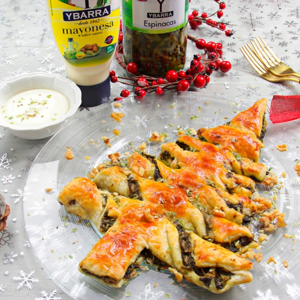 receta ybarra de arbol de navidad con hojaldre y mayonesa
