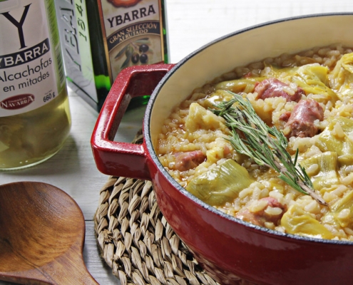 recetas-ybarra-arroz-con-salchichas-alcachofas