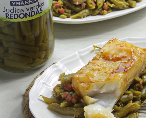 recetas ybarra bacalao al teriyaki con judias verdes