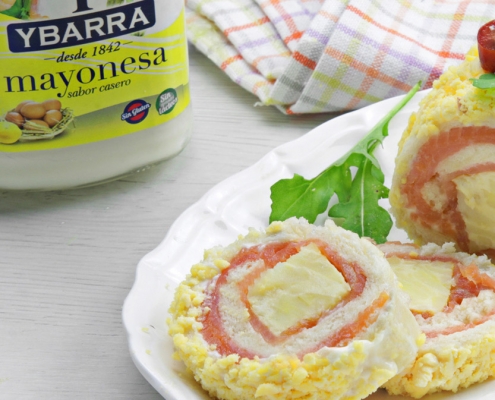 recetas ybarra brazo gitano de tortilla y salmon con mayonesa