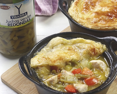 recetas ybarra cazuela de pollo con hojaldre y judias verdes redondas