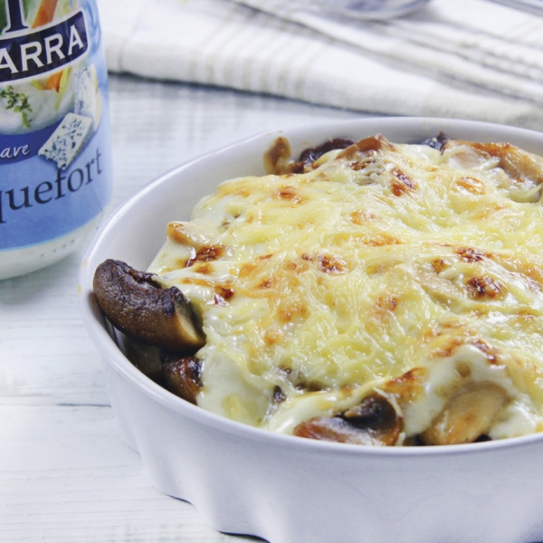 recetas ybarra de cazuelita de pollo con champi y salsa suave de roquefort