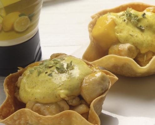 recetas ybarra cestitas de mango y hojaldre con mayonesa