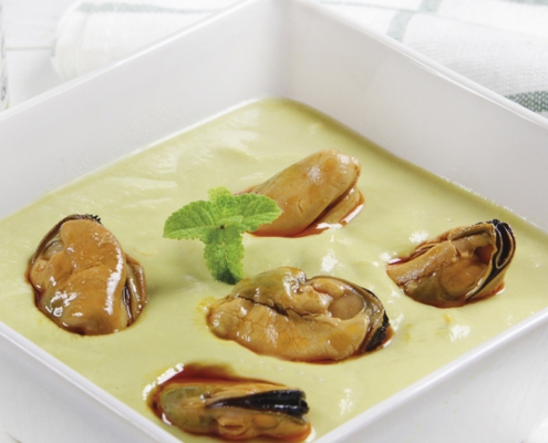 recetas ybarra crema de esparragos con mayonesa y mejillones