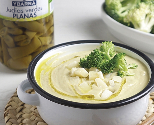 recetas ybarra crema de judias con brocoli y judias verdes redondas