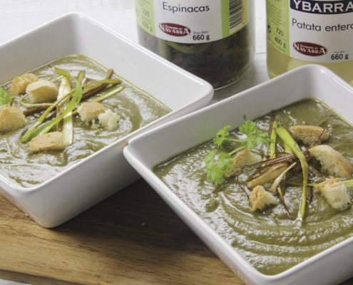 recetas ybarra crema de patatas y espinacas con patatas enteras