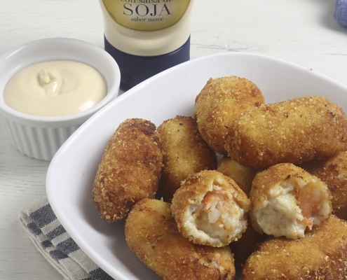recetas ybarra croquetas de rape y langostinos con mayonesa de soja suave