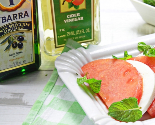 recetas ybarra ensalada caprese con aceite de oliva virgen extra y vinagre de manzana