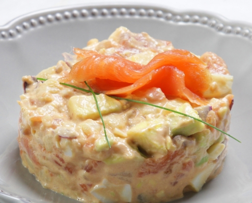 recetas ybarra ensaladilla con salmon, aguacate y mayonesa