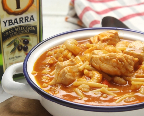 recetas ybarra fideos caldosas con salmon