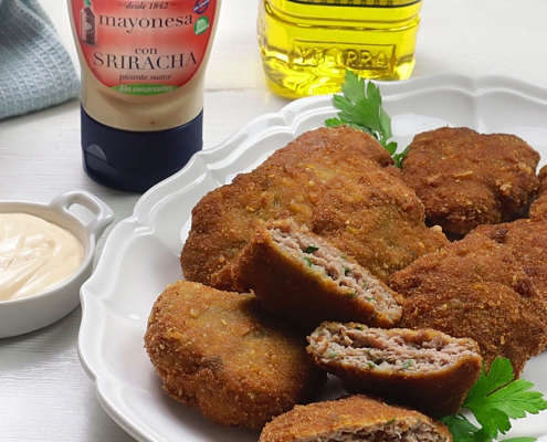 Receta ybarra de filetes rusos con mayonesa sriracha