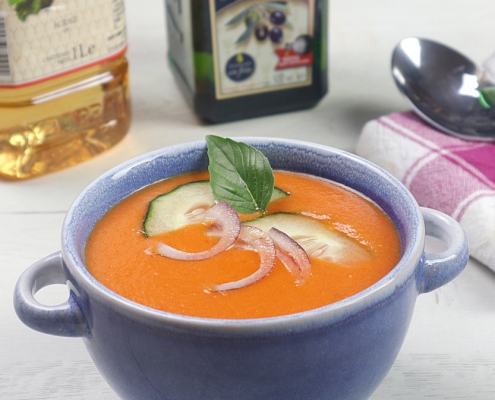 recetas ybarra de gazpacho de zanahoria, vinagre de vino y aceite virgen extra