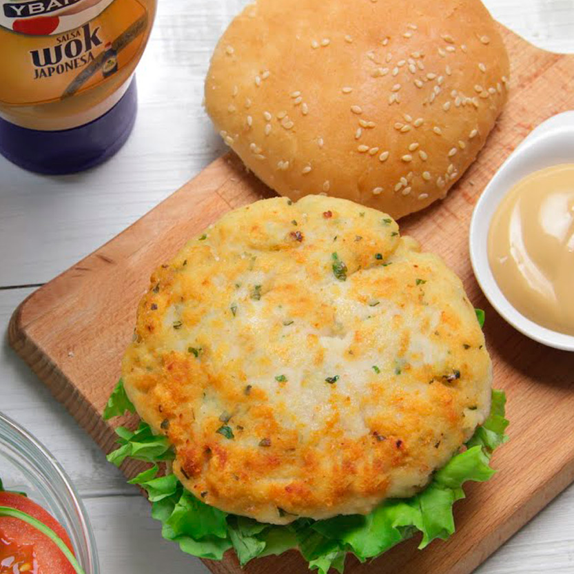 recetas ybarra hamburguesa de merluza y gambas