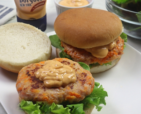 recetas ybarra hamburguesa de pollo y zanahoria con salsa burguer