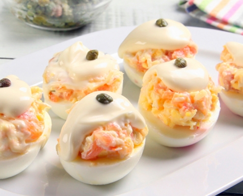 recetas ybarra huevos rellenos de ahumados y mayonesa