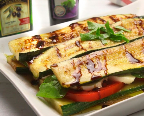 recetas ybarra lasaña fria de calabacin con crema de vinagre de modena y aceite virgen extra