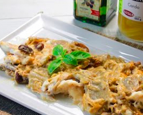 recetas ybarra lubina con cardo, nueces y aceite virgen extra
