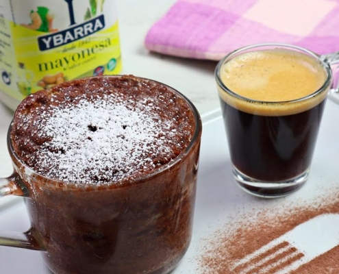 recetas ybarra mayocake de chocolate a la taza y mayonesa