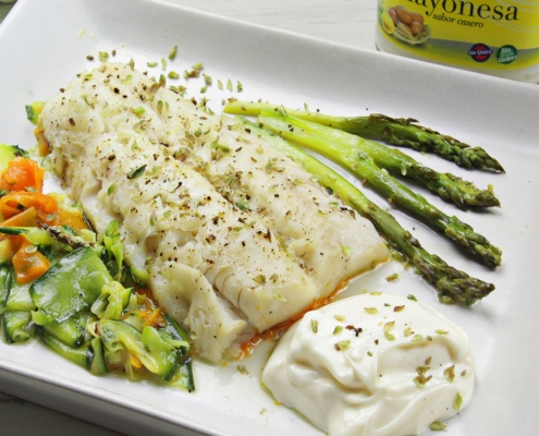 recetas ybarra merluza papillote con mayonesa