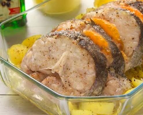 recetas ybarra merluza con patatas y tomate al horno en aceite virgen extra