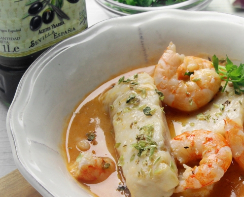 recetas ybarra merluza en salsa de langostinos
