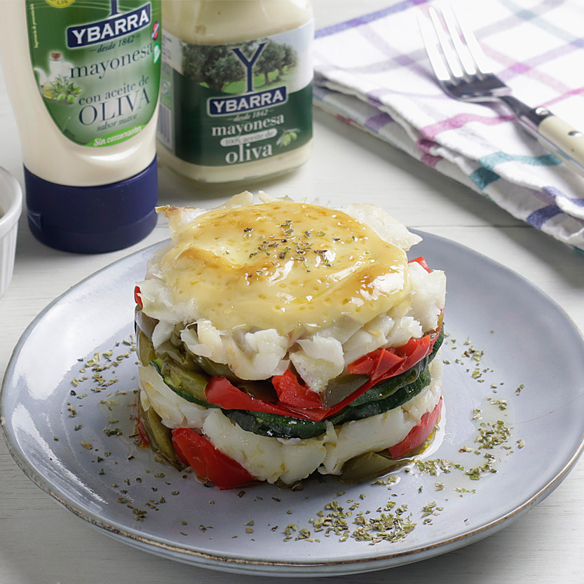 Milhojas de bacalao