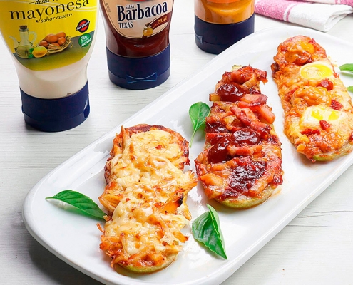 recetas-ybarra-mini-pizzas-calabacin-salsa-barbacoa-salsa-gaucha-mayonesa