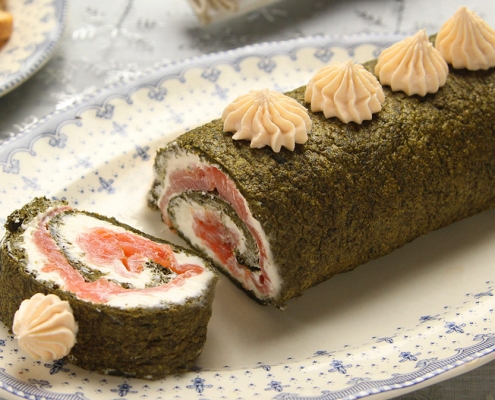 recetas ybarra pionono con salmon, queso y mayonesa para navidad