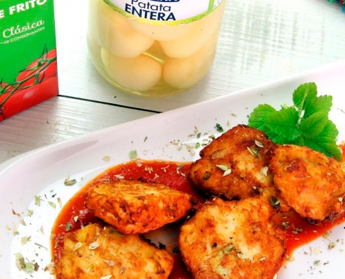recetas ybarra pastelitos salados con patatas y tomate frito