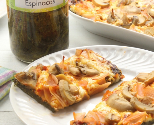 recetas ybarra pizza con base de espinacas