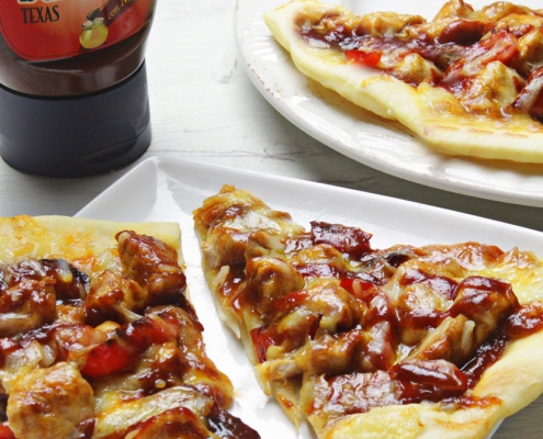 recetas ybarra pizza de pollo con salsa barbacoa