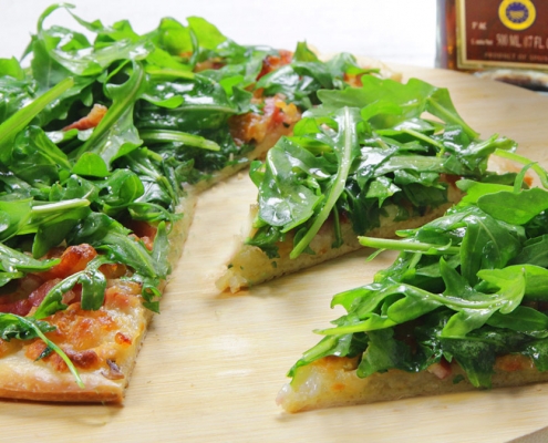 recetas ybarra pizza de rucula blanca y vinagre de jerez