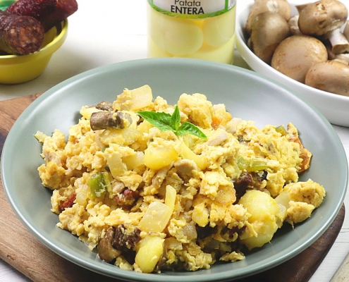 receta ybarra de revuelto campero de patatas, chorizo y carne
