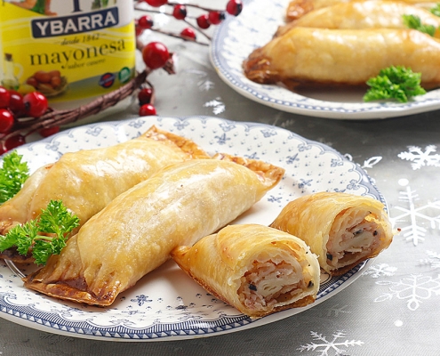 recetas ybarra rollitos de hojaldre con pavo trufado y mayonesa