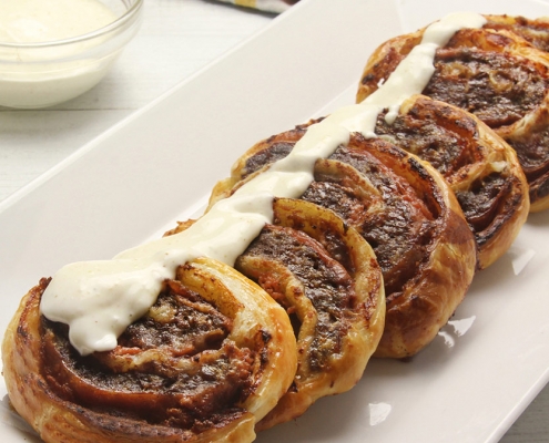 recetas ybarra rollitos de ternera con jamon, pate y salsa kebab