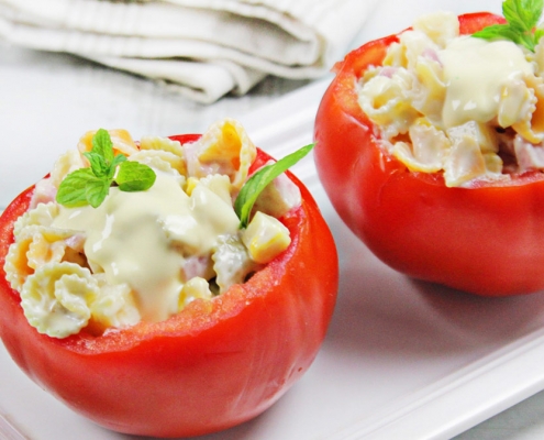 recetas ybarra tomates rellenos con ensalada y pasta