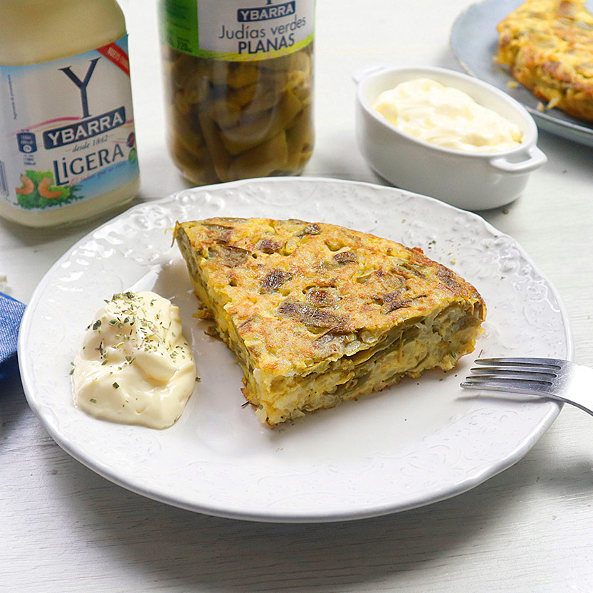 Tortilla de judías verdes y arroz
