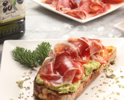 recetas-ybarra-tostada-saludable-desayuno-jamon-aguacate-aceite-oliva-virgen-extra