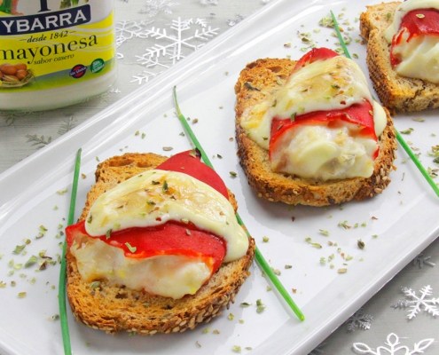 recetas ybarra tostas de pimimientos del piquillo con mayonesa