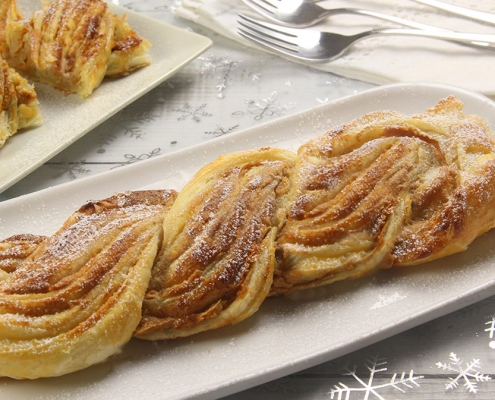 recetas ybarra trenza de navidad con hojaldre y turron