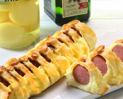 recetas ybarra trenza de patatas con salchichas