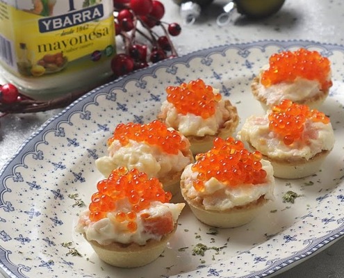 Tartaletas de ensaladilla de marisco