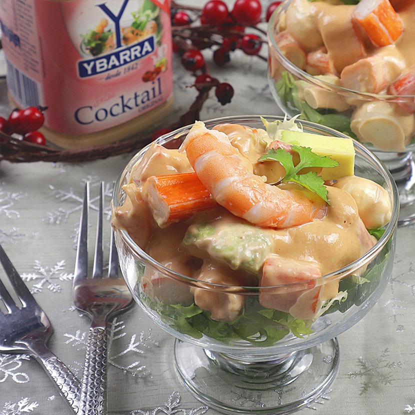 Cocktail de aguacate y marisco