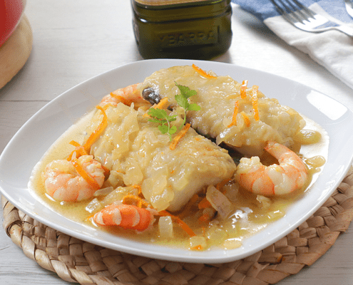 merluza en salsa de naranja