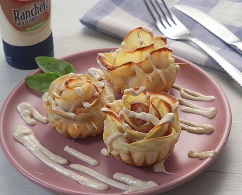 Rosas de patata y bacon
