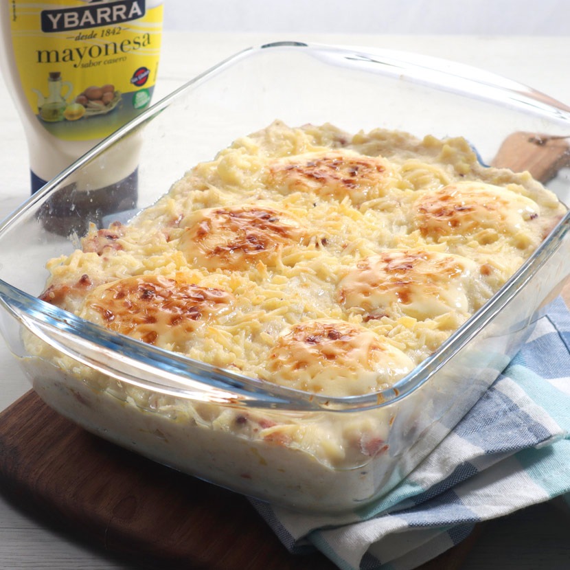 Coliflor gratinada con mayonesa